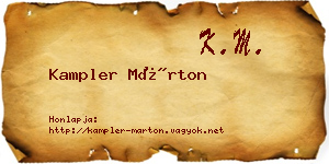Kampler Márton névjegykártya